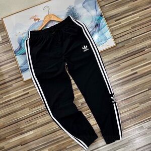 Adidas Black Joggers with White Accents